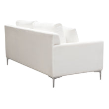 Load image into Gallery viewer, Seattle Loose Back Loveseat in White Linen w/ Polished Silver Metal Leg by Diamond Sofa