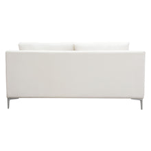Load image into Gallery viewer, Seattle Loose Back Loveseat in White Linen w/ Polished Silver Metal Leg by Diamond Sofa