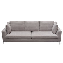Load image into Gallery viewer, Seattle Loose Back Sofa in Grey Polyester Fabric w/ Polished Silver Metal Leg by Diamond Sofa
