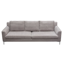 Load image into Gallery viewer, Seattle Loose Back Sofa in Grey Polyester Fabric w/ Polished Silver Metal Leg by Diamond Sofa