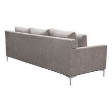 Load image into Gallery viewer, Seattle Loose Back Sofa in Grey Polyester Fabric w/ Polished Silver Metal Leg by Diamond Sofa