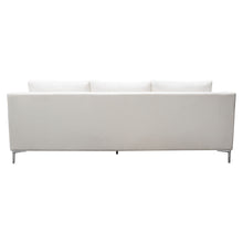 Load image into Gallery viewer, Seattle Loose Back Sofa in White Linen w/ Polished Silver Metal Leg by Diamond Sofa