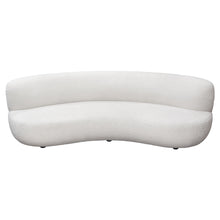 Load image into Gallery viewer, Simone Curved Sofa in White Faux Sheepskin Fabric by Diamond Sofa