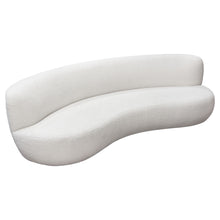 Load image into Gallery viewer, Simone Curved Sofa in White Faux Sheepskin Fabric by Diamond Sofa