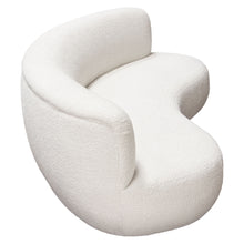Load image into Gallery viewer, Simone Curved Sofa in White Faux Sheepskin Fabric by Diamond Sofa