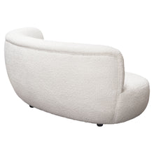 Load image into Gallery viewer, Simone Curved Sofa in White Faux Sheepskin Fabric by Diamond Sofa