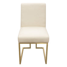 Load image into Gallery viewer, Set of (2) Skyline Dining Chairs in Cream Fabric w/ Polished Gold Metal Frame by Diamond Sofa