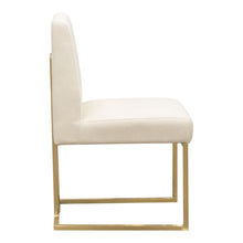 Load image into Gallery viewer, Set of (2) Skyline Dining Chairs in Cream Fabric w/ Polished Gold Metal Frame by Diamond Sofa