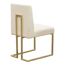 Load image into Gallery viewer, Set of (2) Skyline Dining Chairs in Cream Fabric w/ Polished Gold Metal Frame by Diamond Sofa