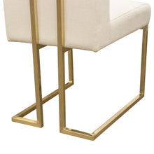 Load image into Gallery viewer, Set of (2) Skyline Dining Chairs in Cream Fabric w/ Polished Gold Metal Frame by Diamond Sofa