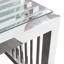 Load image into Gallery viewer, SOHO Rectangular Stainless Steel Cocktail Table w/ Clear, Tempered Glass Top by Diamond Sofa