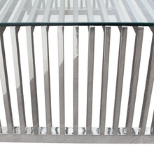 Load image into Gallery viewer, SOHO Rectangular Stainless Steel Cocktail Table w/ Clear, Tempered Glass Top by Diamond Sofa