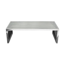 Load image into Gallery viewer, SOHO Rectangular Stainless Steel Cocktail Table w/ Clear, Tempered Glass Top by Diamond Sofa