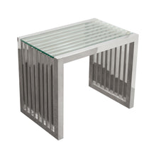Load image into Gallery viewer, SOHO Rectangular Stainless Steel End Table w/ Clear, Tempered Glass Top by Diamond Sofa