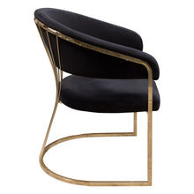 Load image into Gallery viewer, Solstice Dining Chair in Black Velvet w/ Polished Gold Metal Frame by Diamond Sofa