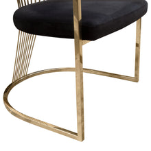 Load image into Gallery viewer, Solstice Dining Chair in Black Velvet w/ Polished Gold Metal Frame by Diamond Sofa