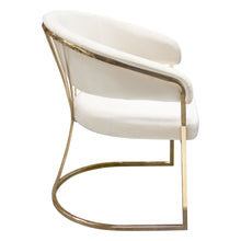 Load image into Gallery viewer, Solstice Dining Chair in Cream Velvet w/ Polished Gold Metal Frame by Diamond Sofa