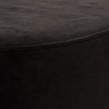 Load image into Gallery viewer, Sorbet Round Accent Ottoman in Black Velvet w/ Gold Metal Band Accent by Diamond Sofa