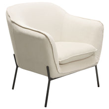 Load image into Gallery viewer, Status Accent Chair in Cream Fabric with Black Powder Coated Metal Leg by Diamond Sofa