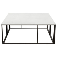 Load image into Gallery viewer, Surface Square Cocktail Table w/ Engineered Marble Top & Black Powder Coated Metal Base by Diamond Sofa