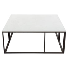 Load image into Gallery viewer, Surface Square Cocktail Table w/ Engineered Marble Top & Black Powder Coated Metal Base by Diamond Sofa