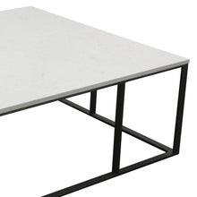 Load image into Gallery viewer, Surface Square Cocktail Table w/ Engineered Marble Top & Black Powder Coated Metal Base by Diamond Sofa