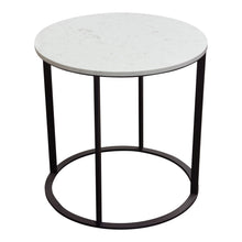 Load image into Gallery viewer, Surface Round End Table w/ Engineered Marble Top & Black Powder Coated Metal Base by Diamond Sofa