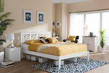 Load image into Gallery viewer, Baxton Studio Celine Modern and Contemporary Geometric Pattern White Solid Wood Full Size Platform Bed