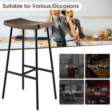 Load image into Gallery viewer, 29'' Industrial Saddle Bar Stool with Metal Legs-29 inches