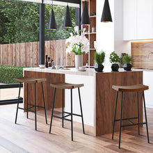 Load image into Gallery viewer, 29'' Industrial Saddle Bar Stool with Metal Legs-29 inches