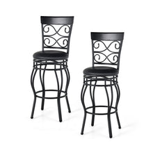 Load image into Gallery viewer, Set of 2 30 Inch Bar Stool with Backrest and Footrest-Black