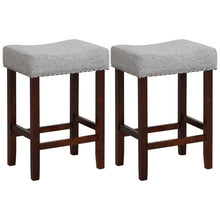 Load image into Gallery viewer, Set of 2 25 Inch Bar Stool with Curved Seat Cushions-Gray