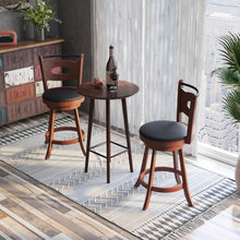 Load image into Gallery viewer, 2 Pieces 24/29 inch Swivel Bar Stools with Curved Backrest and Seat Cushions-24 inches