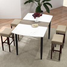Load image into Gallery viewer, 2 Set of 29 Inch Height Upholstered Bar Stool with Solid Rubber Wood Legs and Footrest-Beige