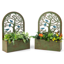 Load image into Gallery viewer, Set of 2 Decorative Raised Garden Bed for Climbing Plants-Rust