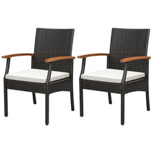 Load image into Gallery viewer, Patio Wicker Chair Set of 2 with Soft Zippered Cushion