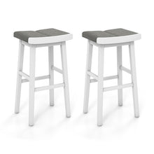Load image into Gallery viewer, 2 Pieces 26/31.5 Inch Upholstered Saddle Barstools with Padded Cushions-31.5 inches