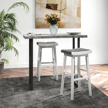 Load image into Gallery viewer, 2 Pieces 26/31.5 Inch Upholstered Saddle Barstools with Padded Cushions-31.5 inches