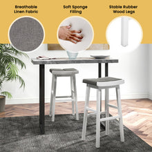 Load image into Gallery viewer, 2 Pieces 26/31.5 Inch Upholstered Saddle Barstools with Padded Cushions-31.5 inches