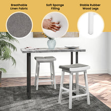 Load image into Gallery viewer, 2 Pieces 26/31.5 Inch Upholstered Saddle Barstools with Padded Cushions-26 inches