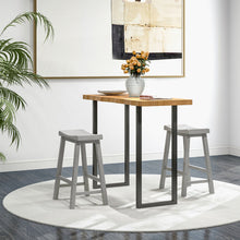 Load image into Gallery viewer, Set of 2 24 Inch Counter Height Stools with Solid Wood Legs-Gray