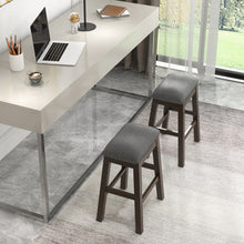 Load image into Gallery viewer, 2 Piece 24.5 Inch Counter Height Bar Stool Set with Padded Seat-Gray