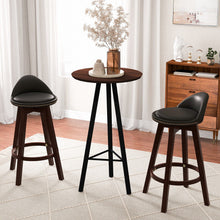 Load image into Gallery viewer, 2 Pieces Cushioned Swivel Bar Stool Set with Low Back-Black