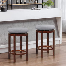 Load image into Gallery viewer, 2 Pieces 26 Inch Counter Height Swivel Stool Set with Padded Cushion-Gray