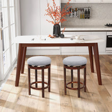 Load image into Gallery viewer, 2 Pieces 26 Inch Counter Height Swivel Stool Set with Padded Cushion-Gray