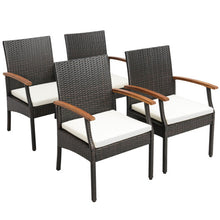 Load image into Gallery viewer, Patio Wicker Chair Set of 2/4 with Soft Zippered Cushion-Set of 4