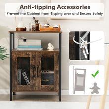 Load image into Gallery viewer, Industrial Sideboard Buffet Cabinet with Removable Wine Rack-Rustic Brown