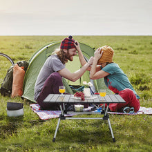 Load image into Gallery viewer, Folding Heavy-Duty Aluminum Camping Table with Carrying Bag-Silver