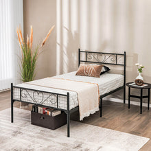 Load image into Gallery viewer, Twin XL Metal Bed Frame with Heart-shaped Headboard