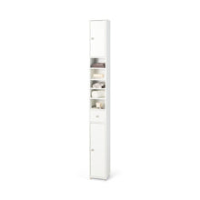 Load image into Gallery viewer, Freestanding Slim Bathroom Cabinet with Drawer and Adjustable Shelves-White